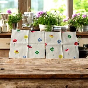 Set 2 As Seen On TV Shamwow Towels Super Absorbent Flower Fun Floral Design